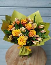 Букет цветов из:  Альстромерии и Розы в Первомайском Ставропольского края