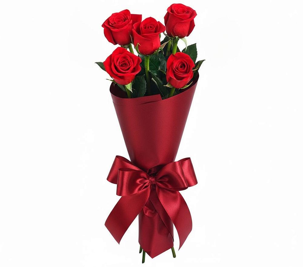 Букет 5 Красных роз Эдлесс Лав в Первомайском Ставропольского края