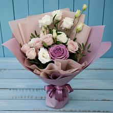Букет цветов из:  Розы и Лизиантусы в Первомайском Ставропольского края