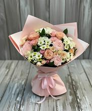 Букет цветов из:  Гвоздики, Розы и Хризантемы в Первомайском Ставропольского края