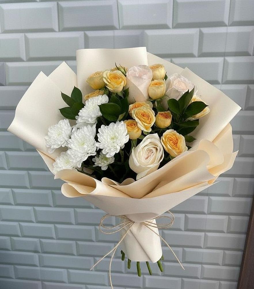 Букет цветов из: Розы и Хризантемы в Первомайском Ставропольского края