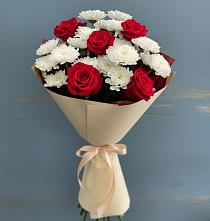 Букет цветов из:  Розы и Хризантемы #REPLACE_PRED# Первомайском Ставропольского края