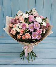 Букет цветов из:  Хризантемы, Розы и Альстромерии #REPLACE_PRED# Первомайском Ставропольского края