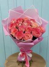 Букет 15 Розовых роз Равель #REPLACE_PRED# Первомайском Ставропольского края